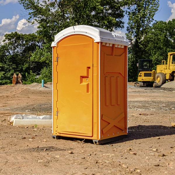 how often are the portable restrooms cleaned and serviced during a rental period in Copan Oklahoma